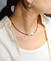 FRAMeWORK（フレームワーク）の「PREEK プリーク Baroque pearl stone line choker ネックレス（ネックレス）」
