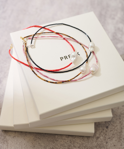 FRAMeWORK（フレームワーク）の「PREEK/プリーク Baroque pearl stone line choker ネックレス（ネックレス・レディース・ブラック/バーガンディー/レッド系その他/ブラウン・FREE）」の5枚目の写真