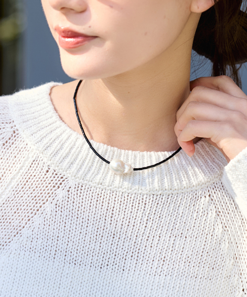 FRAMeWORK（フレームワーク）の「PREEK/プリーク Baroque pearl stone line choker ネックレス（ネックレス・レディース・ブラック/バーガンディー/レッド系その他/ブラウン・FREE）」の6枚目の写真