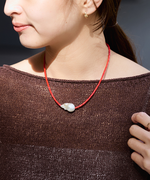 FRAMeWORK（フレームワーク）の「PREEK/プリーク Baroque pearl stone line choker ネックレス（ネックレス・レディース・ブラック/バーガンディー/レッド系その他/ブラウン・FREE）」の11枚目の写真