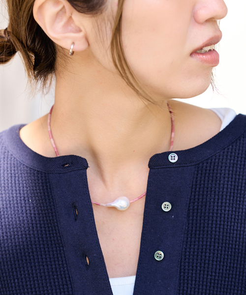 FRAMeWORK（フレームワーク）の「PREEK/プリーク Baroque pearl stone line choker ネックレス（ネックレス・レディース・ブラック/バーガンディー/レッド系その他/ブラウン・FREE）」の12枚目の写真