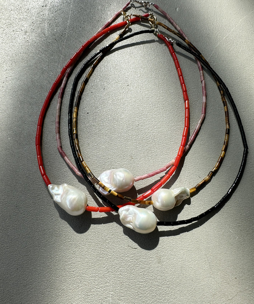 FRAMeWORK（フレームワーク）の「PREEK/プリーク Baroque pearl stone line choker ネックレス（ネックレス・レディース・ブラック/バーガンディー/レッド系その他/ブラウン・FREE）」の14枚目の写真