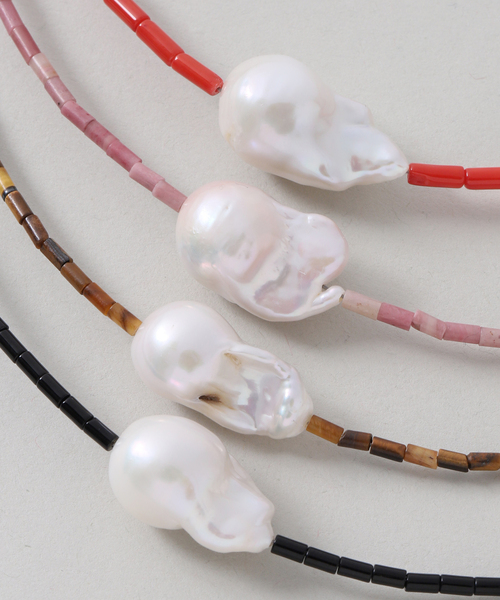 FRAMeWORK（フレームワーク）の「PREEK/プリーク Baroque pearl stone line choker ネックレス（ネックレス・レディース・ブラック/バーガンディー/レッド系その他/ブラウン・FREE）」の21枚目の写真