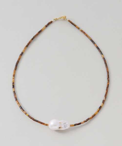 FRAMeWORK(フレームワーク)の「PREEK/プリーク Baroque pearl stone line choker ネックレス(ネックレス・レディース・ブラック/バーガンディー/レッド系その他/ブラウン・FREE)」の5枚目の写真
