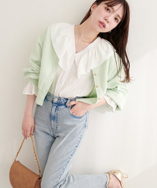 natural couture（ナチュラルクチュール）の「フリルカラーブラウス（シャツ/ブラウス・レディース・ブルー系その他/ブラック系その他/オフホワイト・FREE）」の18枚目の写真