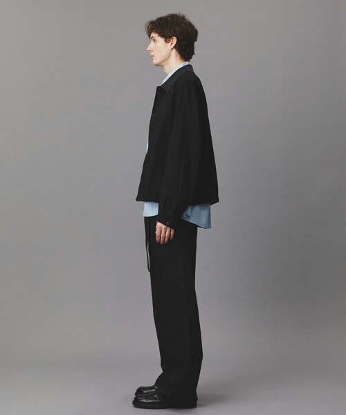 PUBLIC TOKYO(パブリックトウキョウ)の「ブラッシュドカラーオーバーコーチブルゾン /春服/切り替え/ストレッチ/伸縮性/アウター(ブルゾン・メンズ・ベージュ/ブラック・2/1)」の14枚目の写真