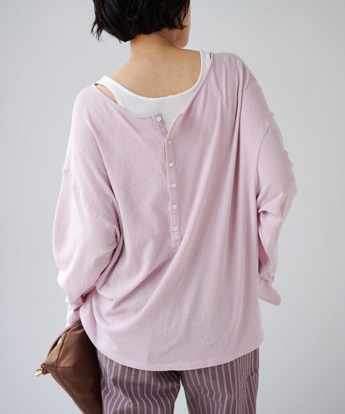 EMILY WEEK(エミリーウィーク)の「《追加》Foggyコットン2WAYプルオーバー(Tシャツ/カットソー・レディース・グレー/ホワイト/ピンク・FREE)」の3枚目の写真