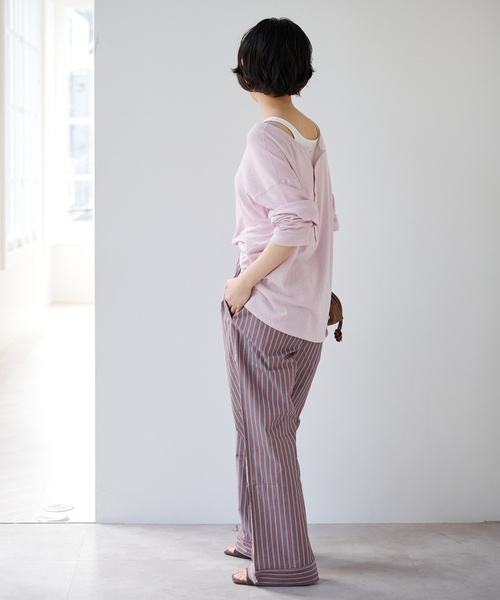 EMILY WEEK(エミリーウィーク)の「《追加》Foggyコットン2WAYプルオーバー(Tシャツ/カットソー・レディース・グレー/ホワイト・FREE)」の3枚目の写真