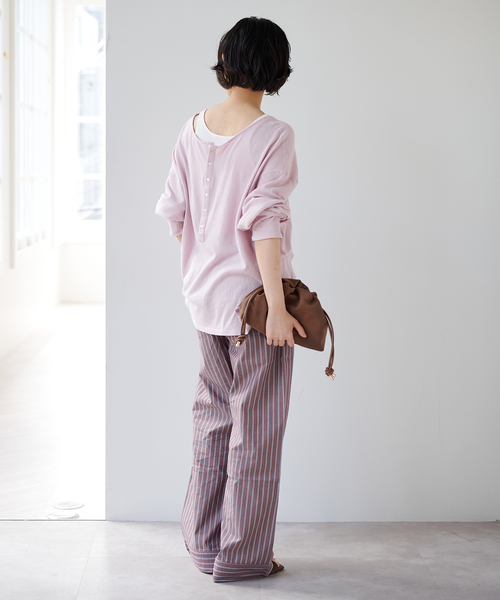 EMILY WEEK(エミリーウィーク)の「《追加》Foggyコットン2WAYプルオーバー(Tシャツ/カットソー・レディース・グレー/ホワイト・FREE)」の4枚目の写真