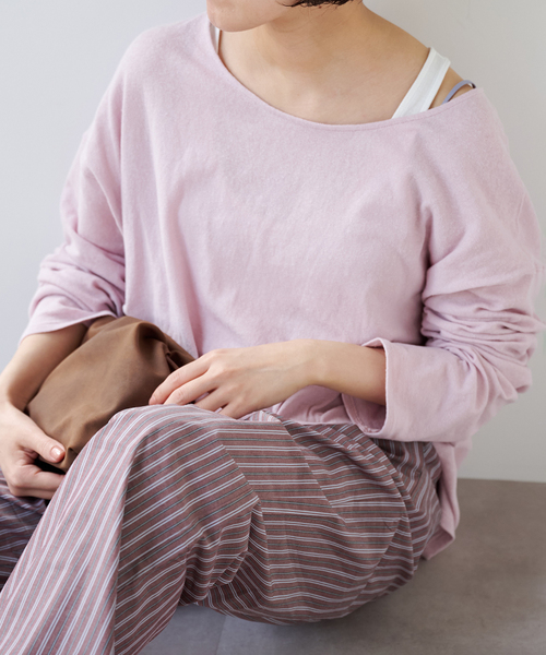 EMILY WEEK(エミリーウィーク)の「《追加》Foggyコットン2WAYプルオーバー(Tシャツ/カットソー・レディース・グレー/ホワイト・FREE)」の5枚目の写真