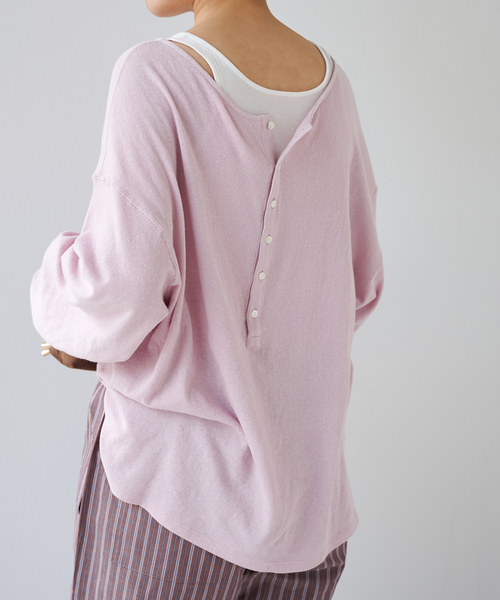 EMILY WEEK(エミリーウィーク)の「《追加》Foggyコットン2WAYプルオーバー(Tシャツ/カットソー・レディース・グレー/ホワイト・FREE)」の6枚目の写真