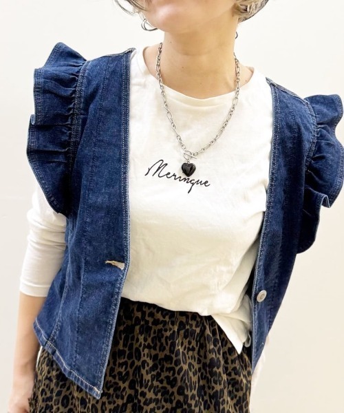 SOMETHING（サムシング）の「SOMETHING(サムシング)フリルスリーブビスチェ（その他トップス・レディース・ダークインディゴブルー・フリー）」の13枚目の写真