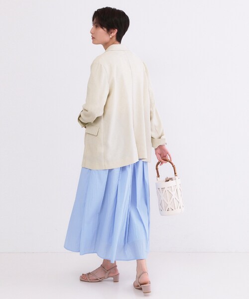 OPAQUE.CLIP(オペークドットクリップ)の「ダブルブレストジャケット【洗える/UVケア/防シワ加工/接触冷感】(テーラードジャケット・レディース・ライトベージュ/ネイビー/ベージュ・40/38/36)」の15枚目の写真