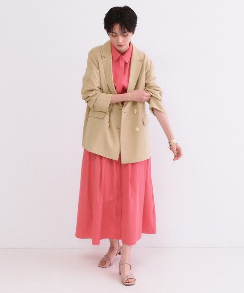 OPAQUE.CLIP(オペークドットクリップ)の「ダブルブレストジャケット【洗える/UVケア/防シワ加工/接触冷感】(テーラードジャケット・レディース・ライトベージュ/ネイビー/ベージュ・40/38/36)」の18枚目の写真