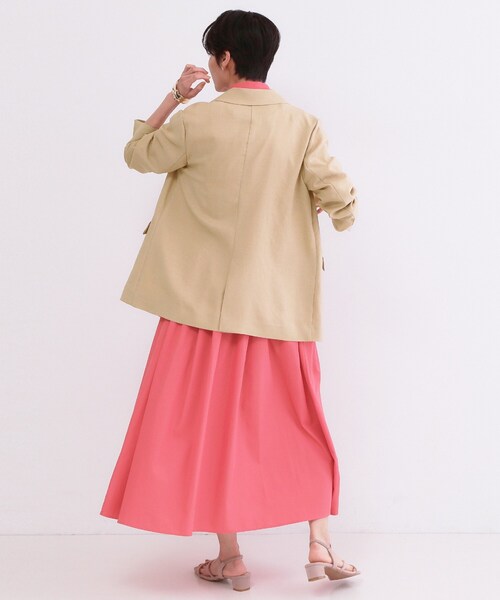 OPAQUE.CLIP(オペークドットクリップ)の「ダブルブレストジャケット【洗える/UVケア/防シワ加工/接触冷感】(テーラードジャケット・レディース・ライトベージュ/ネイビー/ベージュ・40/38/36)」の19枚目の写真