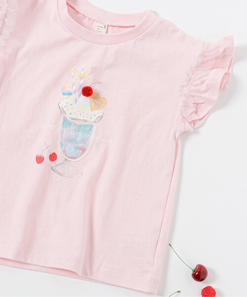 apres les cours(アプレレクール)の「スイーツモチーフTシャツ(Tシャツ/カットソー・キッズ・オレンジ/ピンク/サックスブルー/オフホワイト・80/90/100/110/120/130/140)」の4枚目の写真