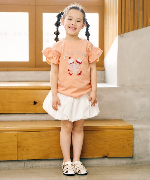 apres les cours(アプレレクール)の「スイーツモチーフTシャツ(Tシャツ/カットソー・キッズ・オレンジ/ピンク/サックスブルー/オフホワイト・80/90/100/110/120/130/140)」の12枚目の写真