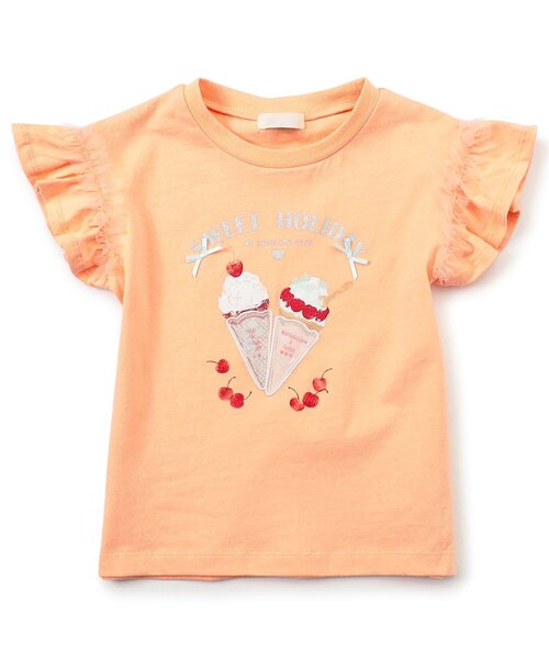 apres les cours(アプレレクール)の「スイーツモチーフTシャツ(Tシャツ/カットソー・キッズ・オレンジ/ピンク/サックスブルー/オフホワイト・80/90/100/110/120/130/140)」の6枚目の写真