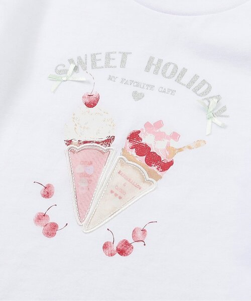 apres les cours(アプレレクール)の「スイーツモチーフTシャツ(Tシャツ/カットソー・キッズ・オレンジ/ピンク/サックスブルー/オフホワイト・80/90/100/110/120/130/140)」の5枚目の写真