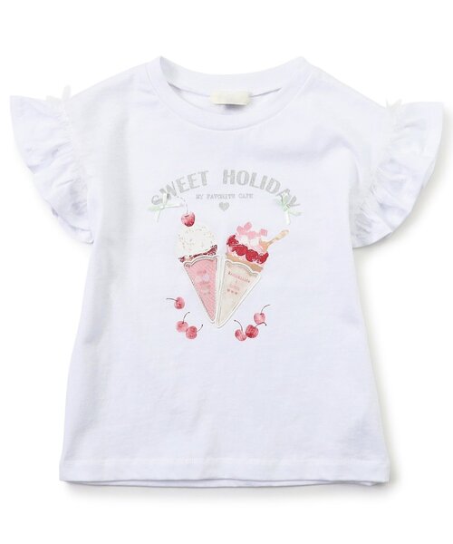 apres les cours(アプレレクール)の「スイーツモチーフTシャツ(Tシャツ/カットソー・キッズ・オレンジ/ピンク/サックスブルー/オフホワイト・80/90/100/110/120/130/140)」の20枚目の写真
