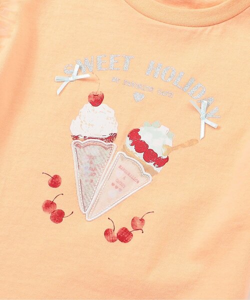 apres les cours(アプレレクール)の「スイーツモチーフTシャツ(Tシャツ/カットソー・キッズ・オレンジ/ピンク/サックスブルー/オフホワイト・80/90/100/110/120/130/140)」の13枚目の写真