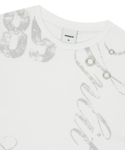 MAHAGRID(マハグリッド)の「『mahagrid/マハグリッド』TRUTH EYELET TEE/トゥルース アイレット Tシャツ(Tシャツ/カットソー・レディース・ホワイト/ブラック・XS)」の7枚目の写真