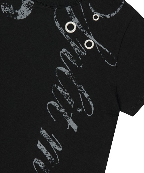 MAHAGRID(マハグリッド)の「『mahagrid/マハグリッド』TRUTH EYELET TEE/トゥルース アイレット Tシャツ(Tシャツ/カットソー・レディース・ホワイト/ブラック・XS)」の12枚目の写真