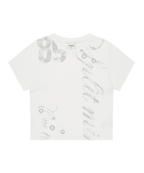 MAHAGRID(マハグリッド)の「『mahagrid/マハグリッド』TRUTH EYELET TEE/トゥルース アイレット Tシャツ(Tシャツ/カットソー・レディース・ホワイト/ブラック・XS)」の5枚目の写真