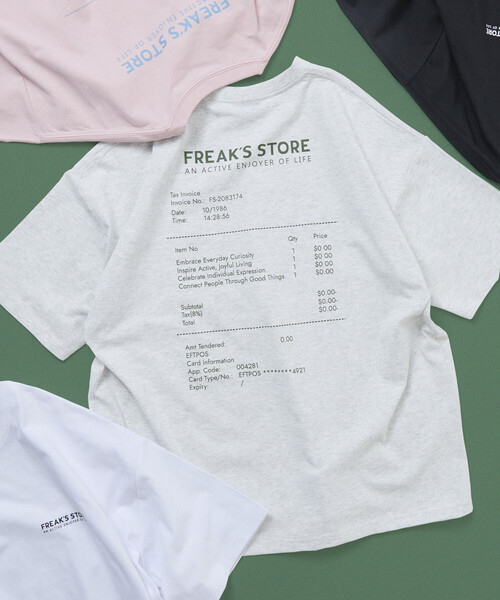 FREAK'S STORE(フリークスストア)の「限定展開 ビッグシルエット レシートモチーフ バックプリント Tシャツ(Tシャツ/カットソー・メンズ・ホワイト/ブラック/アッシュグレー/ピンク・LARGE/MEDIUM/SMALL)」の5枚目の写真