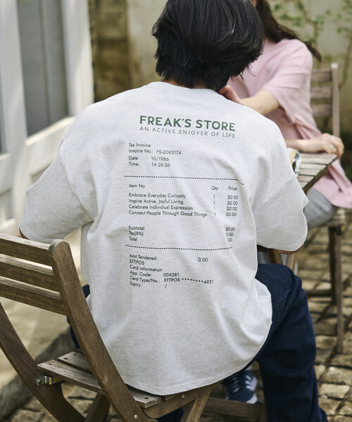 FREAK'S STORE(フリークスストア)の「限定展開 ビッグシルエット レシートモチーフ バックプリント Tシャツ(Tシャツ/カットソー・メンズ・ホワイト/ブラック/アッシュグレー/ピンク・LARGE/MEDIUM/SMALL)」の12枚目の写真