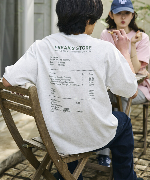 FREAK'S STORE(フリークスストア)の「限定展開 ビッグシルエット レシートモチーフ バックプリント Tシャツ(Tシャツ/カットソー・メンズ・ホワイト/ブラック/アッシュグレー/ピンク・LARGE/MEDIUM/SMALL)」の13枚目の写真