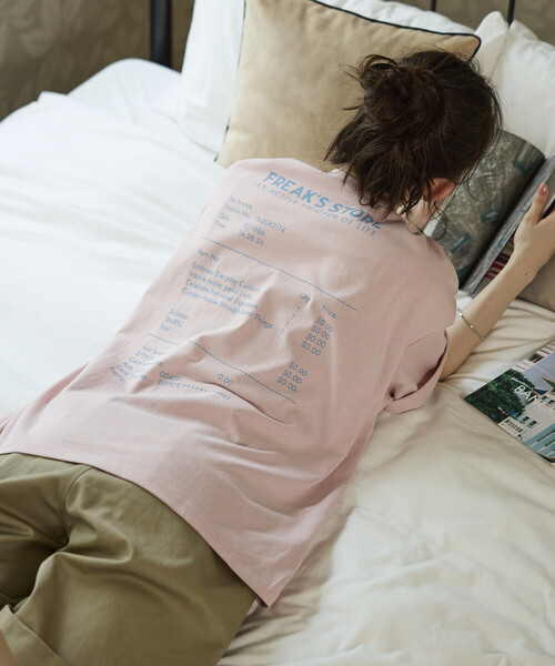 FREAK'S STORE(フリークスストア)の「限定展開 ビッグシルエット レシートモチーフ バックプリント Tシャツ(Tシャツ/カットソー・メンズ・ホワイト/ブラック/アッシュグレー/ピンク・LARGE/MEDIUM/SMALL)」の10枚目の写真