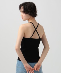 [インナーゴム入りでホールド感◎]カップ付きニットキャミソール