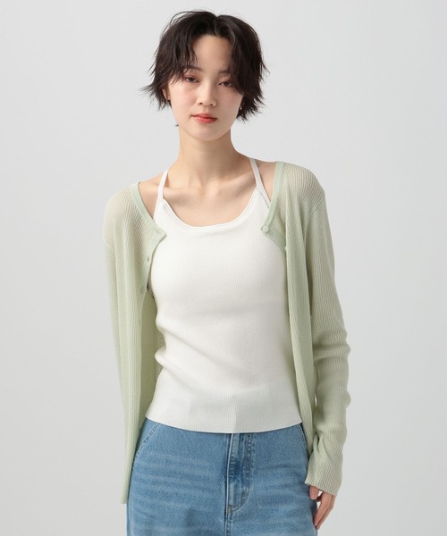 BAYFLOW（ベイフロー）の「[インナーゴム入りでホールド感◎]カップ付きニットキャミソール（キャミソール・レディース・オフホワイト/ブラック・SMALL/MEDIUM）」の20枚目の写真