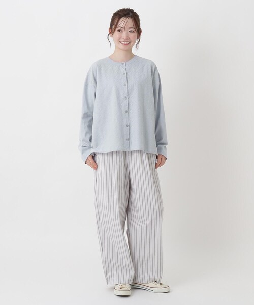 one'sterrace(ワンズテラス)の「異素材コンビカーディガン(カーディガン/ボレロ・レディース・サックスブルー系8/ダークブラウン系8/ブラック系8・02)」の16枚目の写真