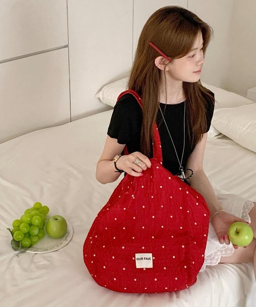 Mignonjour（ミニョンジュール）の「Mignonjour/フラワートートバッグ M2898（トートバッグ・レディース・ホワイト/レッド/ブラック・FREE）」の10枚目の写真