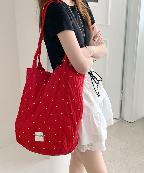 Mignonjour（ミニョンジュール）の「Mignonjour/フラワートートバッグ M2898（トートバッグ・レディース・ホワイト/レッド/ブラック・FREE）」の11枚目の写真