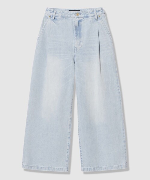 allureville(アルアバイル)の「ブリーチデニムワイドレッグパンツ(デニムパンツ・レディース・ライトブルー・2/1)」の8枚目の写真