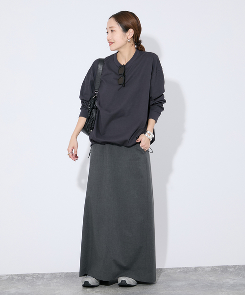 JOURNAL STANDARD(ジャーナルスタンダード)の「《追加3》シャーリングロングスリーブTシャツ(Tシャツ/カットソー・レディース・ブラック系その他/ホワイト/コバルトブルー/モカ・FREE)」の5枚目の写真