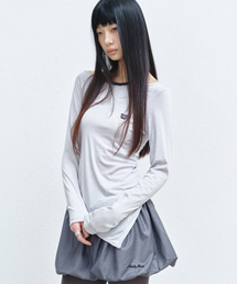 NICK&NICOLE | BUTTERFLY STRAP BOAT NECK TOP_LIGHT GRAY(Tシャツ/カットソー)