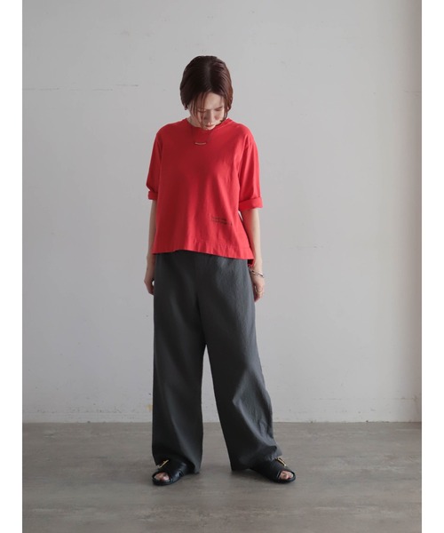 FIL DE FER(フィルデフェール)の「【予約】USA COTTON 6分袖P/O(Tシャツ/カットソー・レディース・ホワイト/ブラウン/レッド・FREE)」の15枚目の写真
