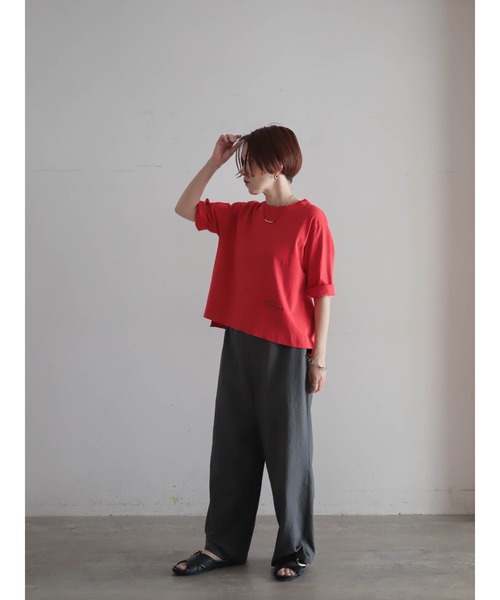 FIL DE FER(フィルデフェール)の「【予約】USA COTTON 6分袖P/O(Tシャツ/カットソー・レディース・ホワイト/ブラウン/レッド・FREE)」の16枚目の写真