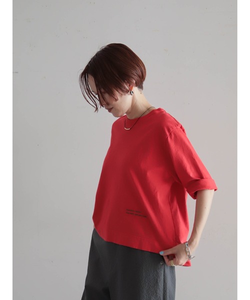FIL DE FER(フィルデフェール)の「【予約】USA COTTON 6分袖P/O(Tシャツ/カットソー・レディース・ホワイト/ブラウン/レッド・FREE)」の13枚目の写真