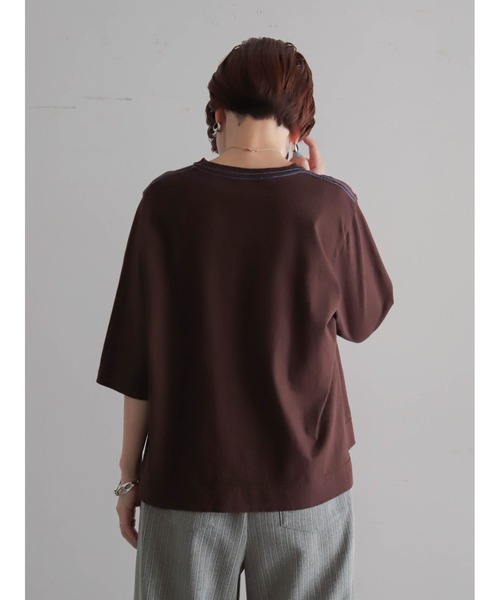 FIL DE FER(フィルデフェール)の「【予約】USA COTTON 6分袖P/O(Tシャツ/カットソー・レディース・ホワイト/ブラウン/レッド・FREE)」の21枚目の写真