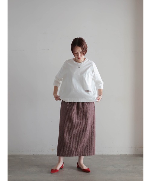 FIL DE FER(フィルデフェール)の「【予約】USA COTTON 6分袖P/O(Tシャツ/カットソー・レディース・ホワイト/ブラウン/レッド・FREE)」の10枚目の写真