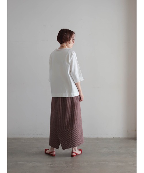 FIL DE FER(フィルデフェール)の「【予約】USA COTTON 6分袖P/O(Tシャツ/カットソー・レディース・ホワイト/ブラウン/レッド・FREE)」の11枚目の写真
