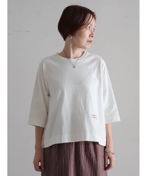 FIL DE FER(フィルデフェール)の「【予約】USA COTTON 6分袖P/O(Tシャツ/カットソー・レディース・ホワイト/ブラウン/レッド・FREE)」の4枚目の写真