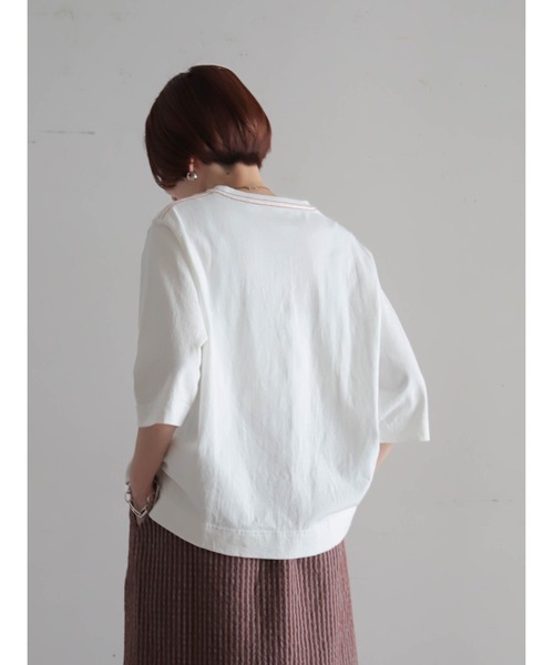 FIL DE FER(フィルデフェール)の「【予約】USA COTTON 6分袖P/O(Tシャツ/カットソー・レディース・ホワイト/ブラウン/レッド・FREE)」の5枚目の写真