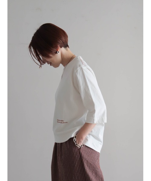 FIL DE FER(フィルデフェール)の「【予約】USA COTTON 6分袖P/O(Tシャツ/カットソー・レディース・ホワイト/ブラウン/レッド・FREE)」の6枚目の写真