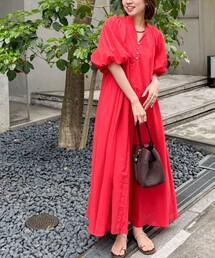 NOLLEY’S | 【一部WEB限定カラーアイテム】ウォッシャブルハンドスモックバルーン袖ワンピース(ワンピース)